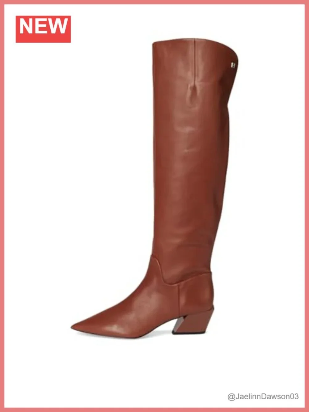 Leather Knee-High Pointed Toe Boots with Side Zip